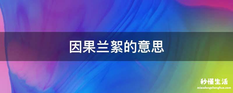 因果兰絮的意思