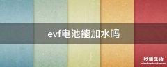 evf电池能加水吗